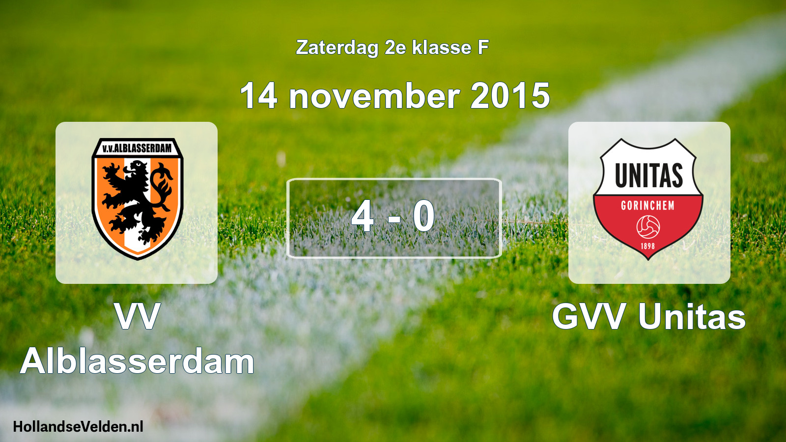 Total number of matches played: VV Alblasserdam - GVV Unitas 4 - 0 (14 November 2015)