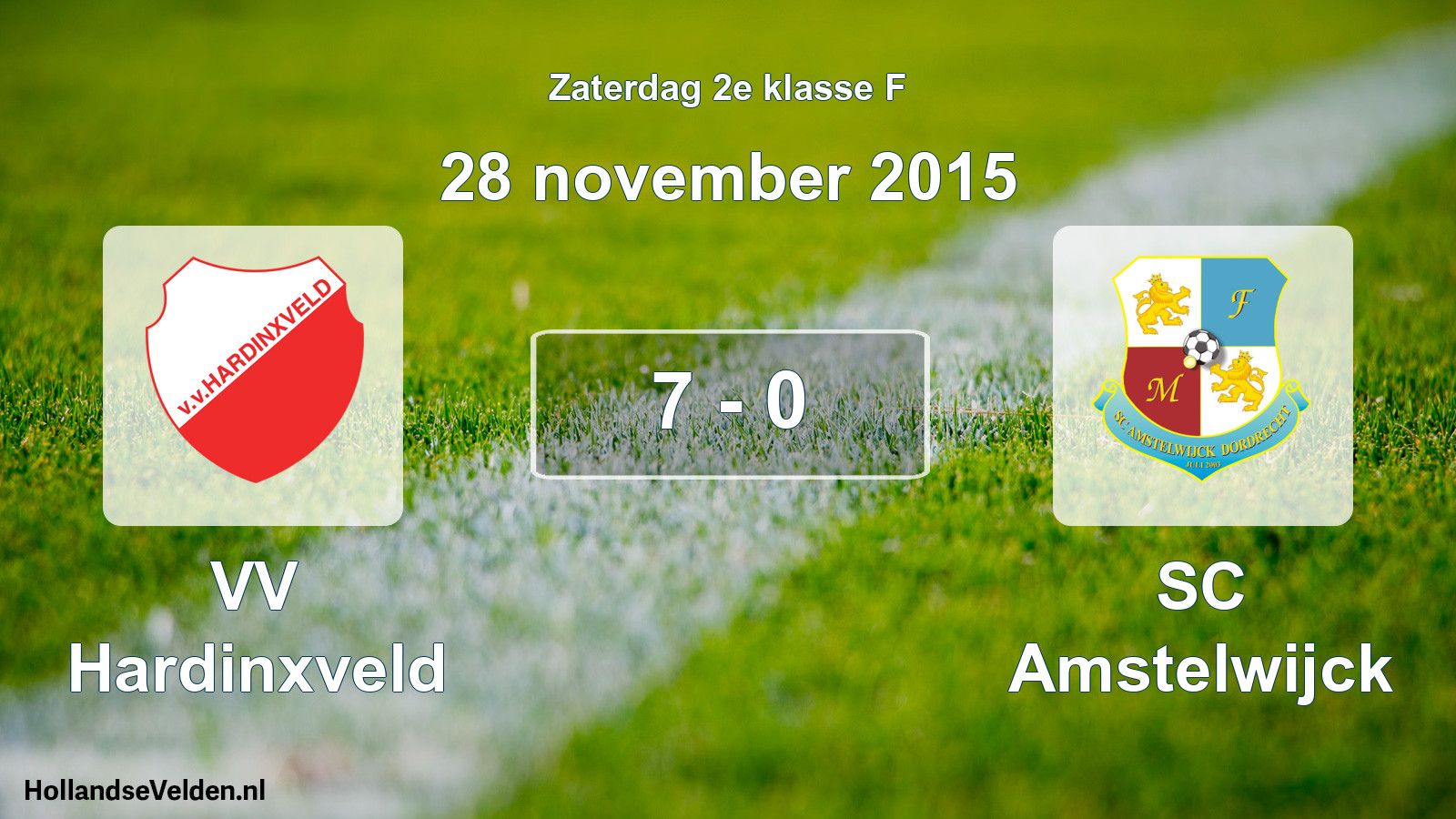 Total number of matches played: VV Hardinxveld - SC Amstelwijck 7 - 0 (28 November 2015)