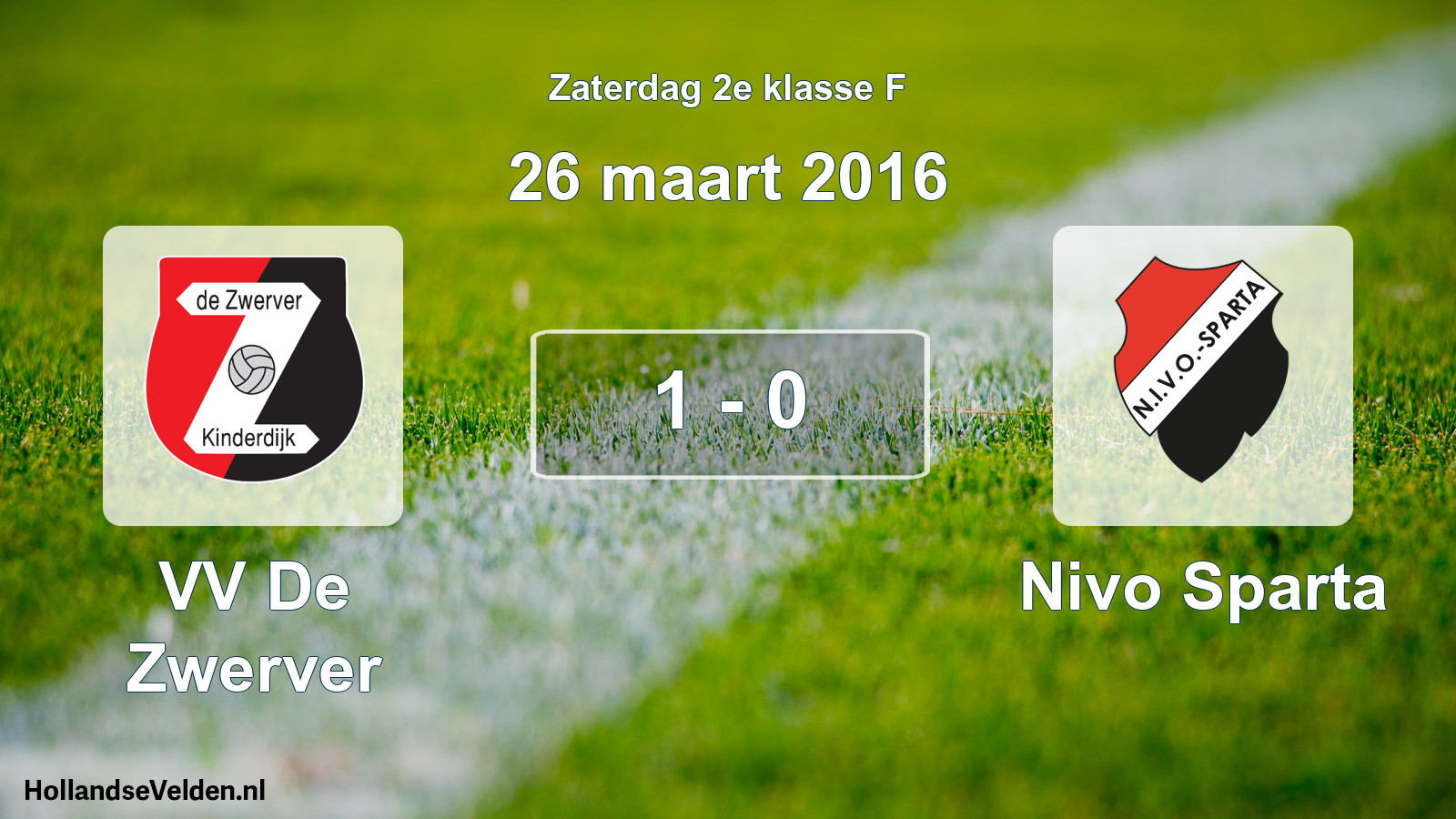 Total number of matches played: VV De Zwerver - Nivo Sparta 1 - 0 (26 March 2016)