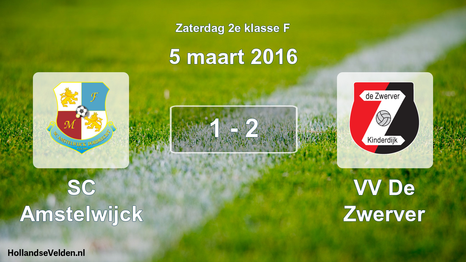 Total number of matches played: SC Amstelwijck - VV De Zwerver 1 - 2 (5 March 2016)
