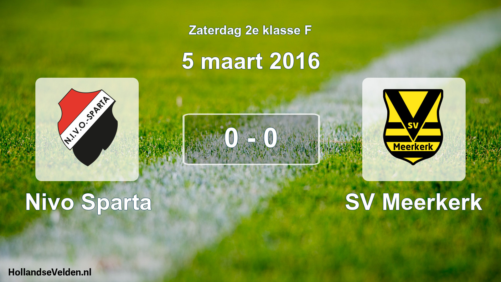 Total number of matches played: Nivo Sparta - SV Meerkerk 0 - 0 (5 March 2016)