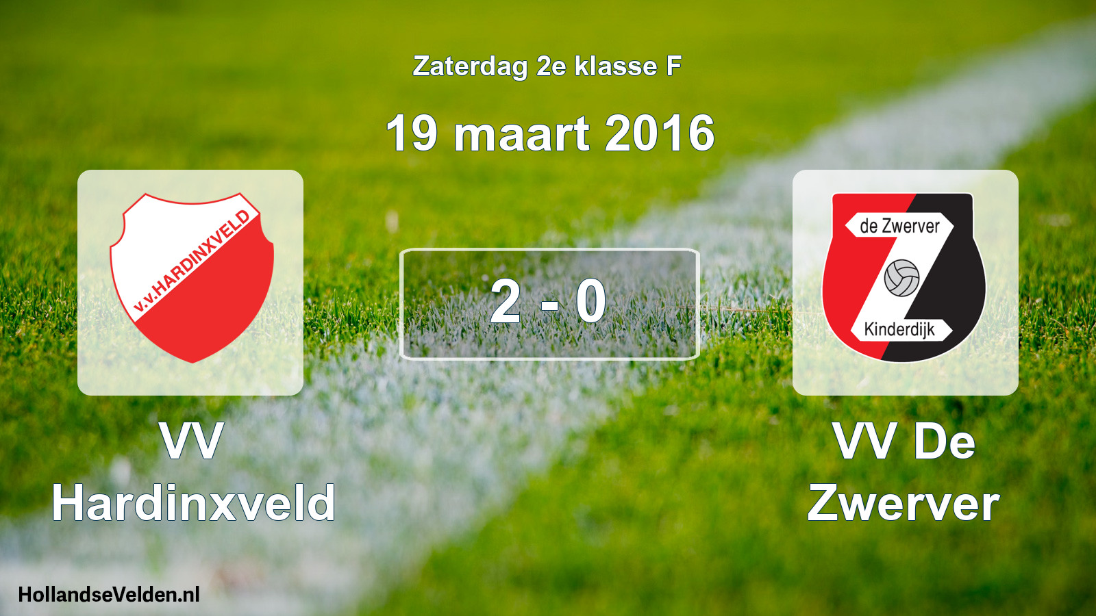 Total number of matches played: VV Hardinxveld - VV De Zwerver 2 - 0 (19 March 2016)