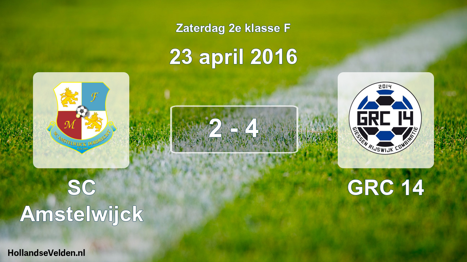 Total number of matches played: SC Amstelwijck - GRC 14 2 - 4 (23 April 2016)