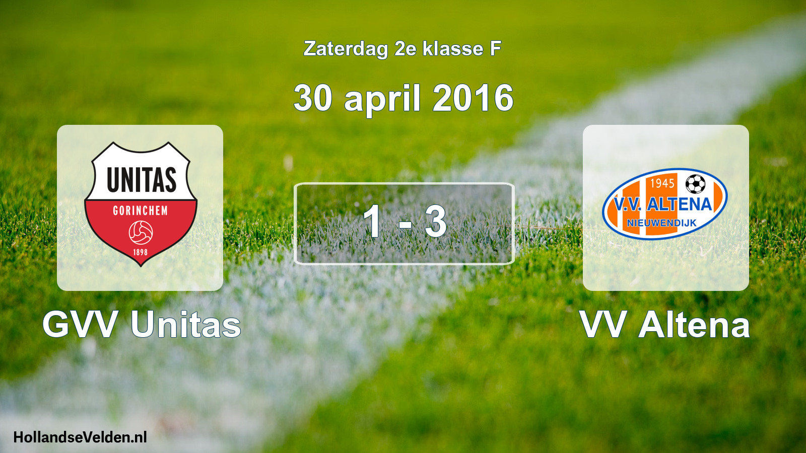 Total number of matches played: GVV Unitas - VV Altena 1 - 3 (30 April 2016)