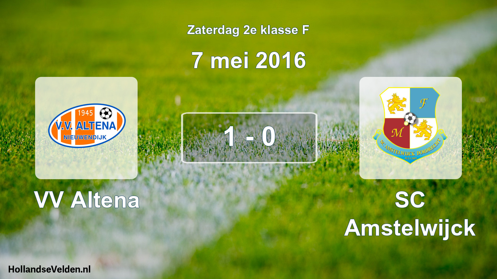 Total number of matches played: VV Altena - SC Amstelwijck 1 - 0 (7 May 2016)