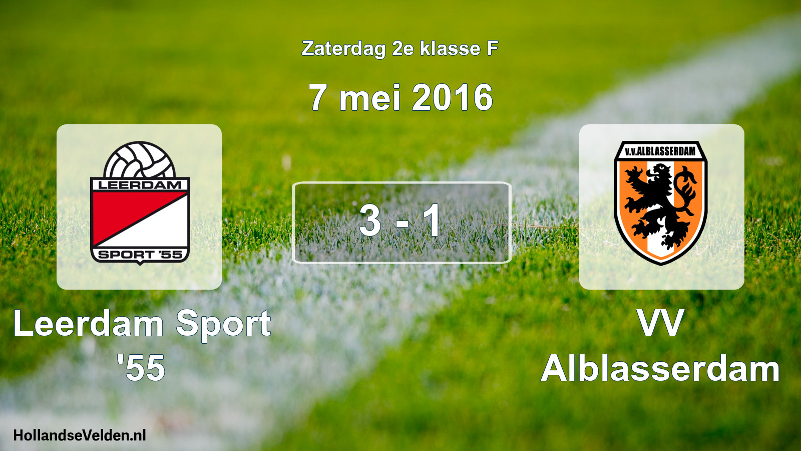 Total number of matches played: Leerdam Sport '55 - VV Alblasserdam 3 - 1 (7 May 2016)