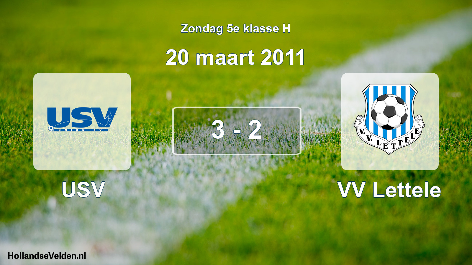 Total number of matches played: USV - VV Lettele 3 - 2 (20 March 2011)