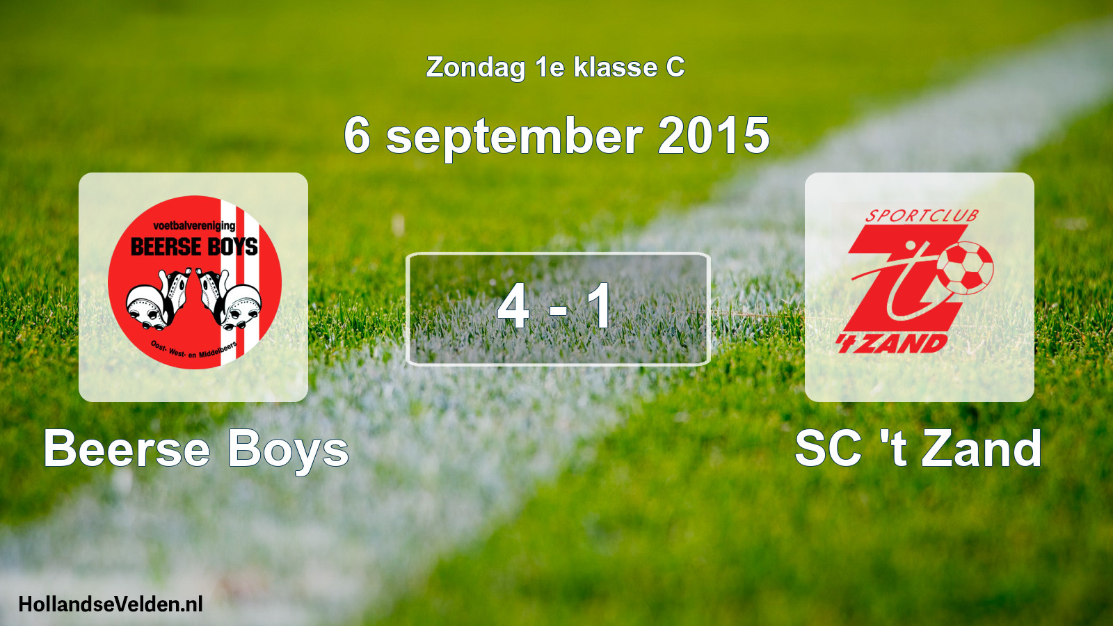 Total number of matches played: Beerse Boys - SC 't Zand 4 - 1 (6 September 2015)