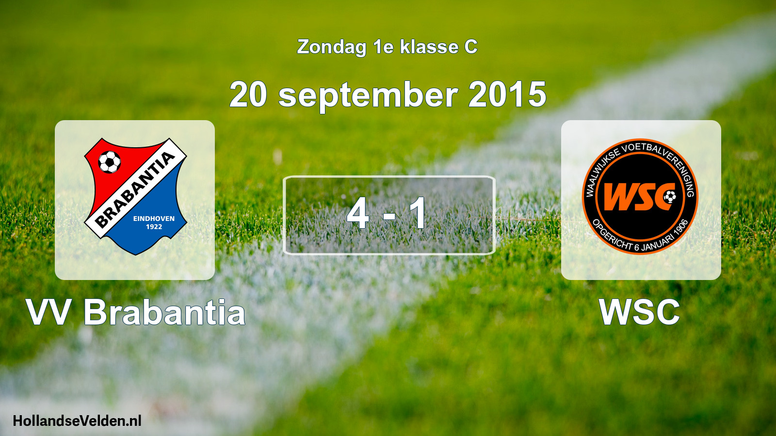 Total number of matches played: VV Brabantia - WSC 4 - 1 (20 September 2015)