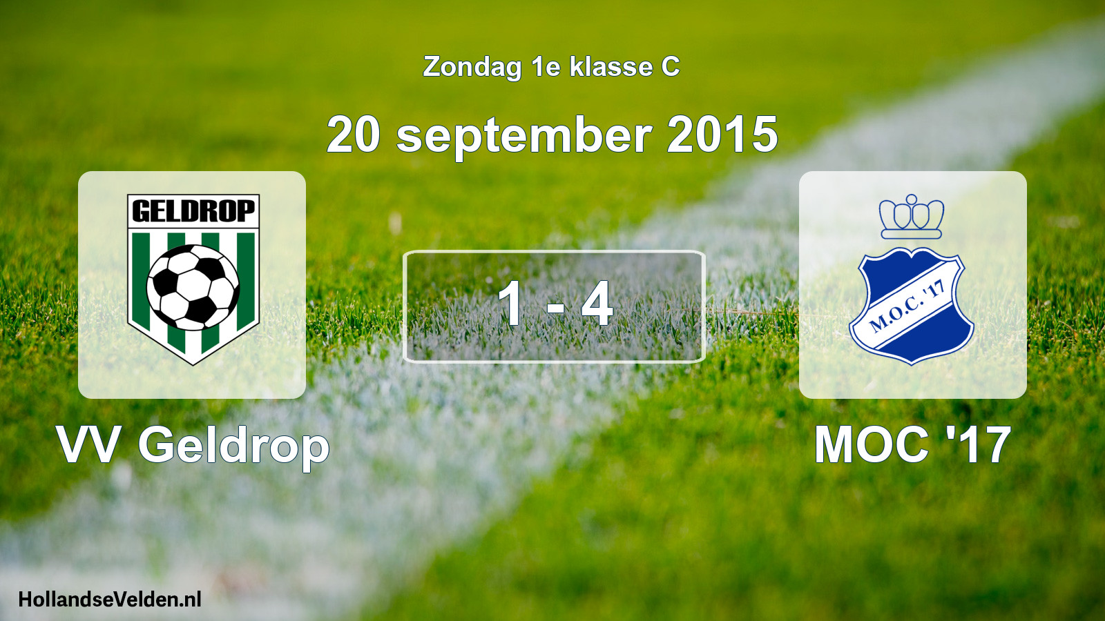 Total number of matches played: VV Geldrop - MOC '17 1 - 4 (20 September 2015)