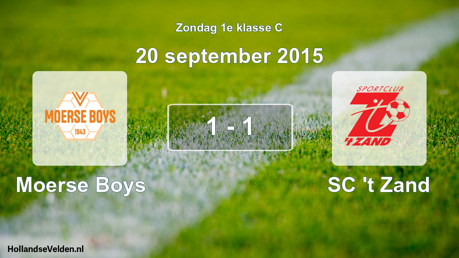 Total number of matches played: Moerse Boys - SC 't Zand 1 - 1 (20 September 2015)