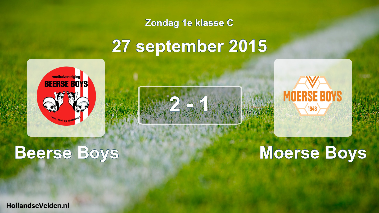 Total number of matches played: Beerse Boys - Moerse Boys 2 - 1 (27 September 2015)