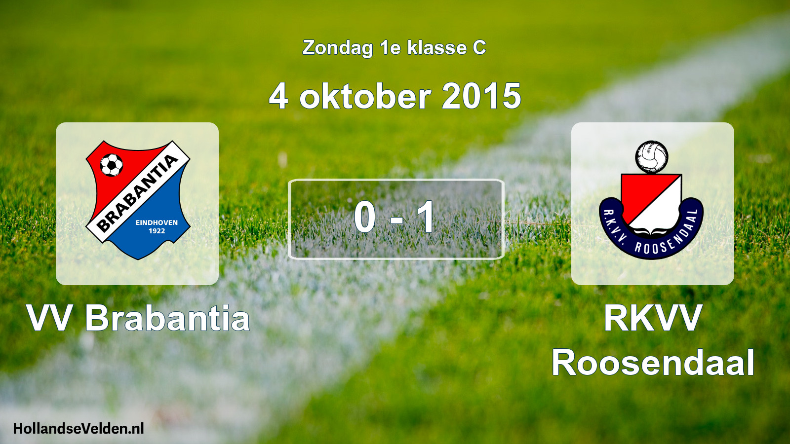 Total number of matches played: VV Brabantia - RKVV Roosendaal 0 - 1 (4 October 2015)