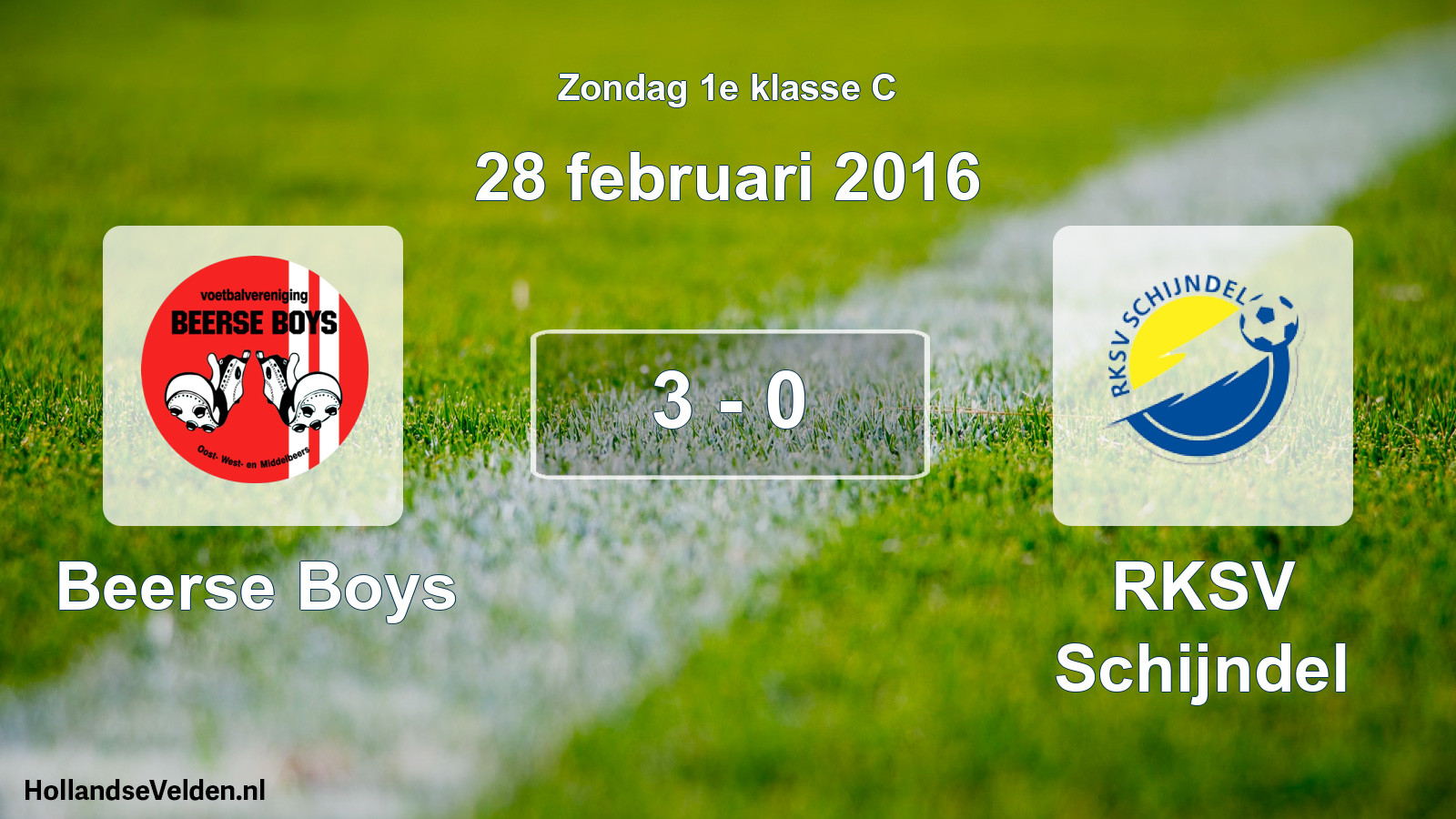 Total number of matches played: Beerse Boys - RKSV Schijndel 3 - 0 (28 February 2016)