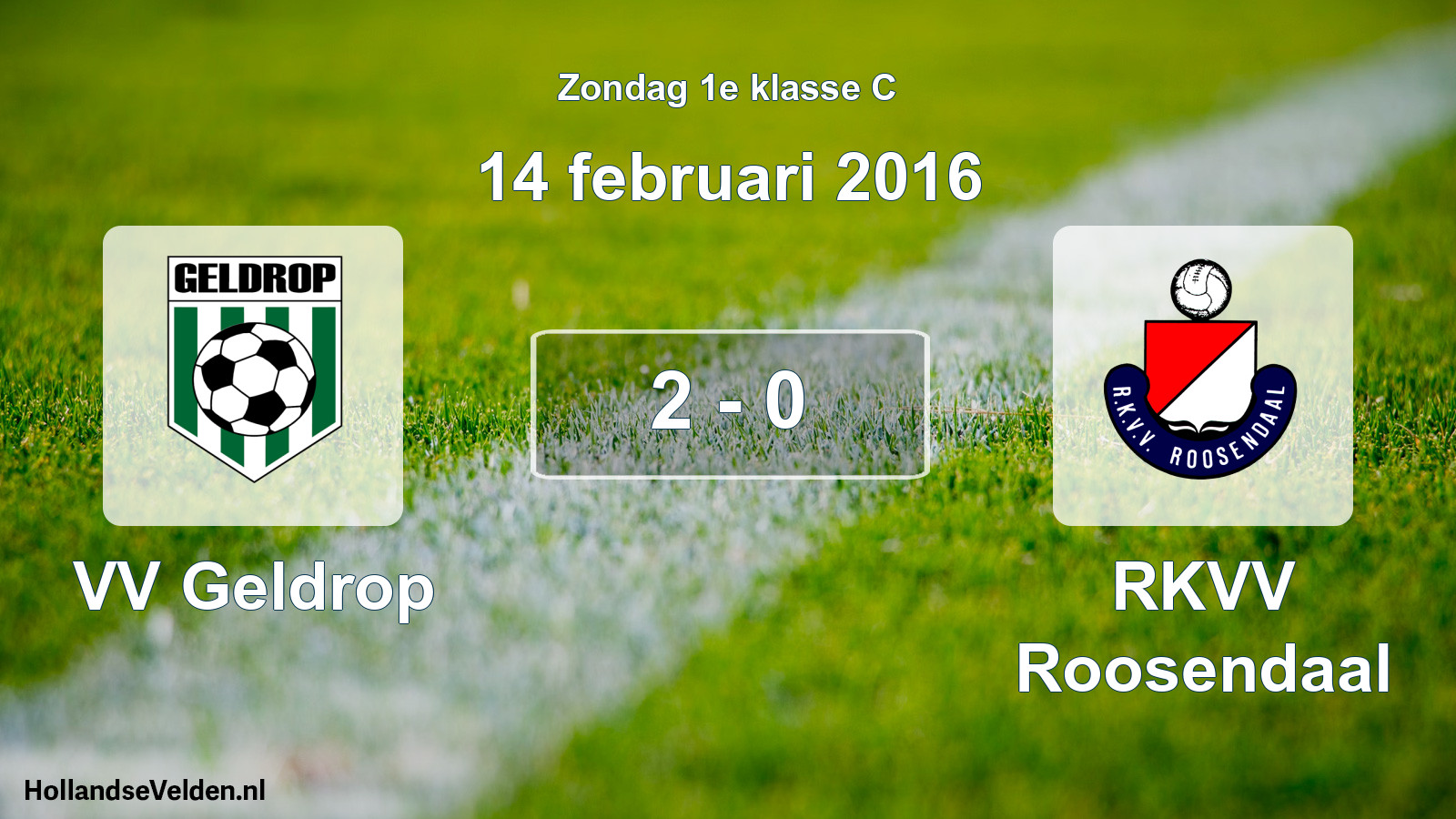 Total number of matches played: VV Geldrop - RKVV Roosendaal 2 - 0 (14 February 2016)