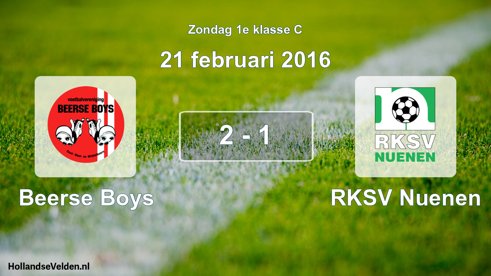 Total number of matches played: Beerse Boys - RKSV Nuenen 2 - 1 (21 February 2016)