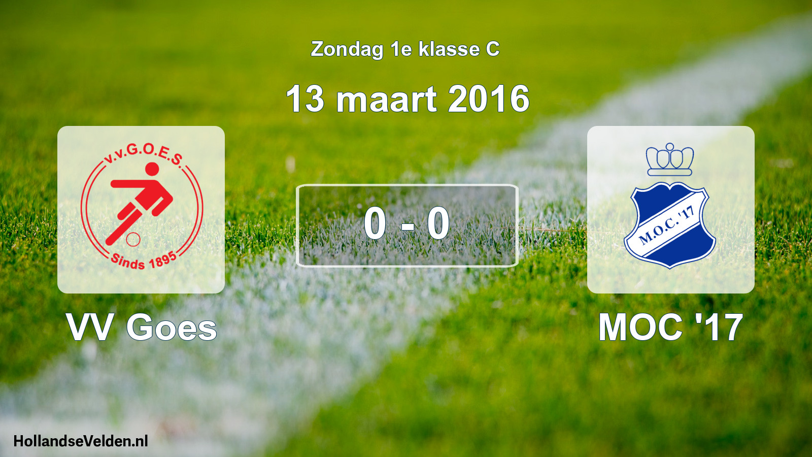 Total number of matches played: VV Goes - MOC '17 0 - 0 (13 March 2016)