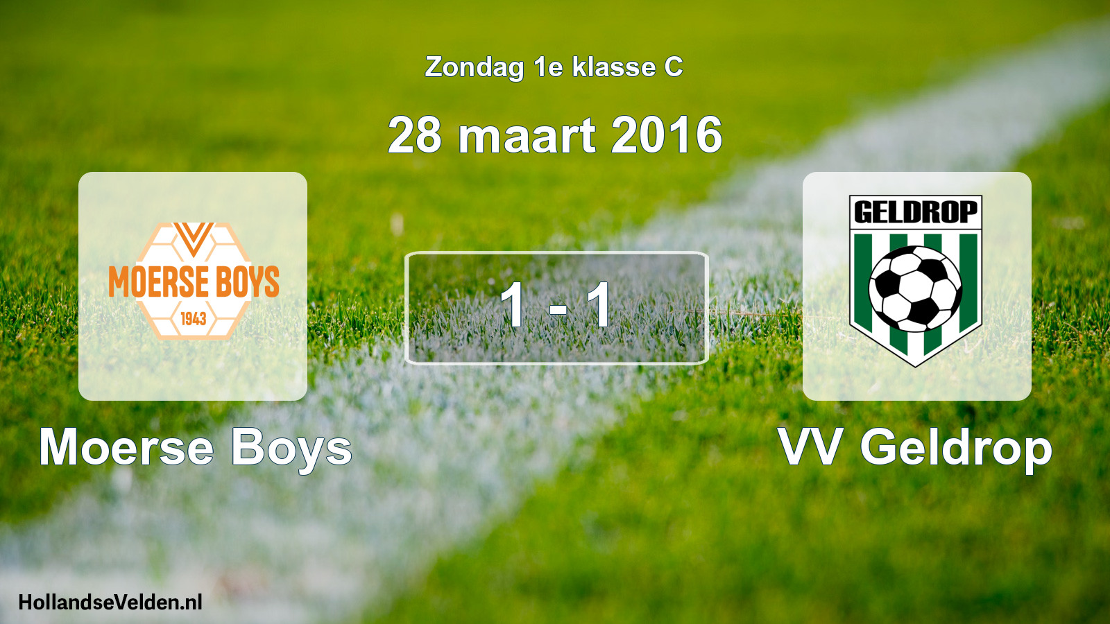 Total number of matches played: Moerse Boys - VV Geldrop 1 - 1 (28 March 2016)