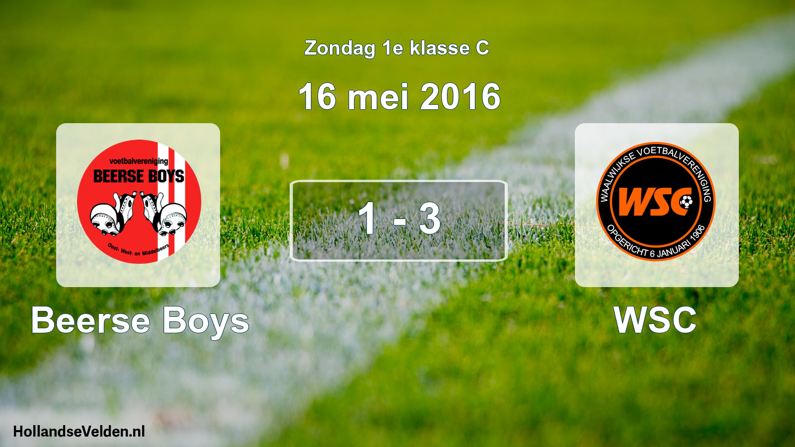 Total number of matches played: Beerse Boys - WSC 1 - 3 (16 May 2016)