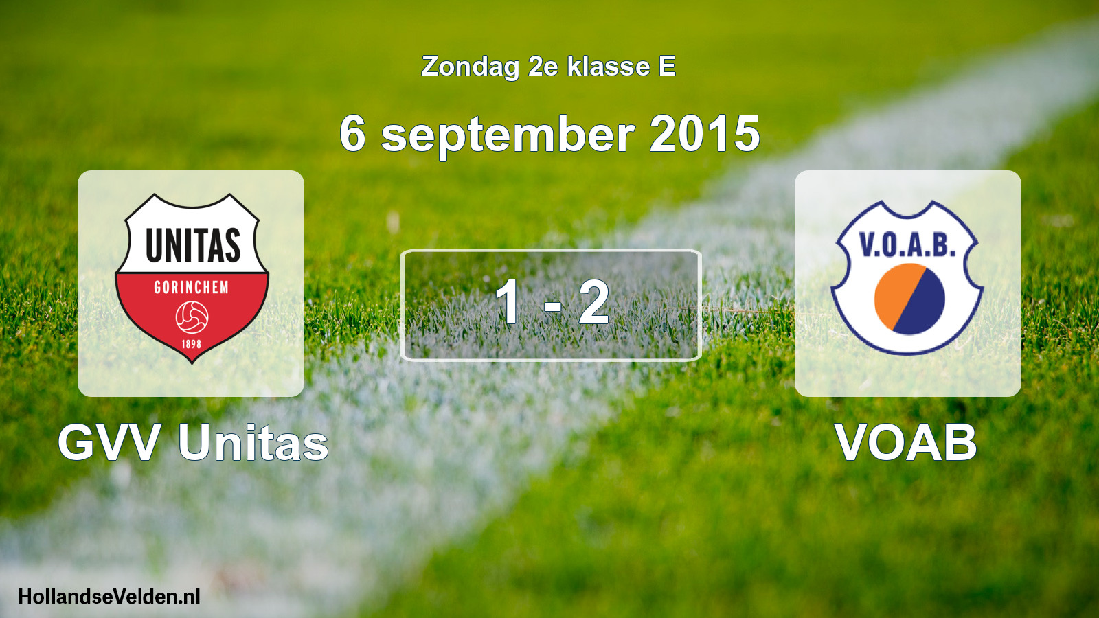 Total number of matches played: GVV Unitas - VOAB 1 - 2 (6 September 2015)