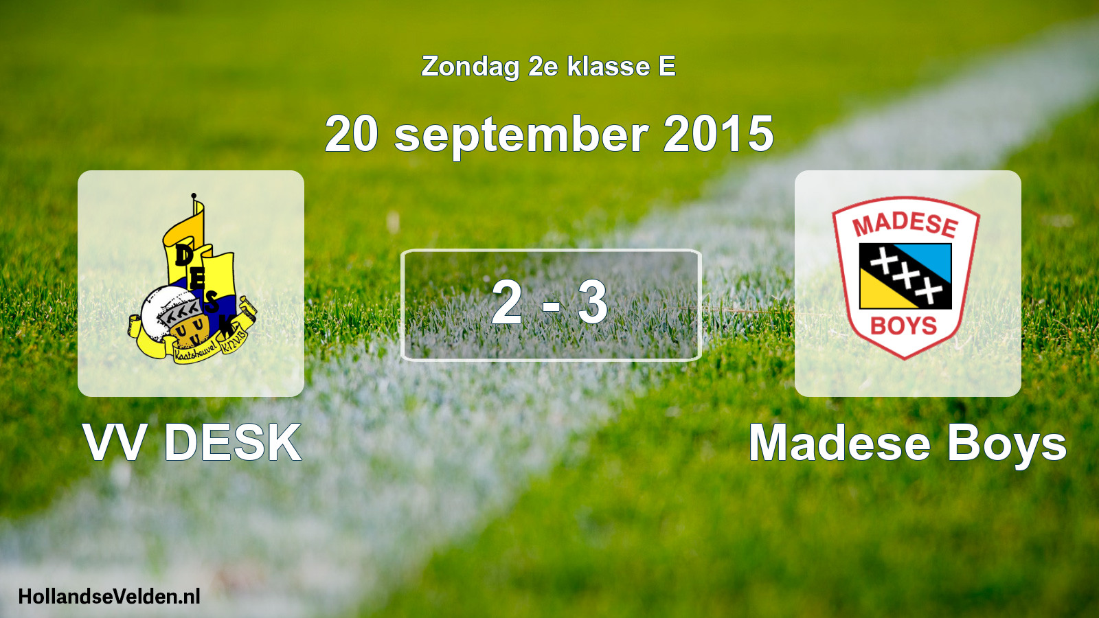 Total number of matches played: VV DESK - Madese Boys 2 - 3 (20 September 2015)