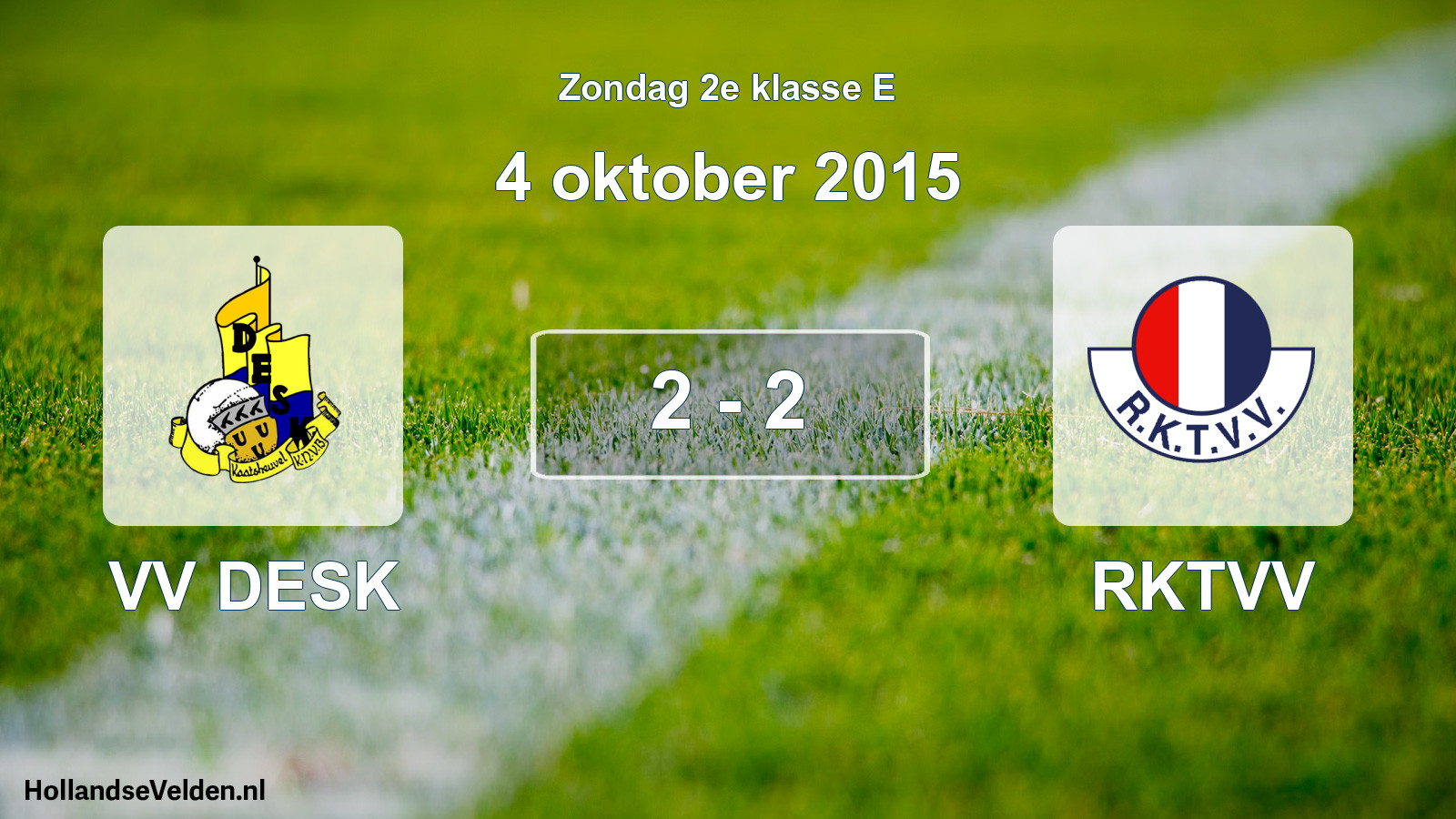 Total number of matches played: VV DESK - RKTVV 2 - 2 (4 October 2015)