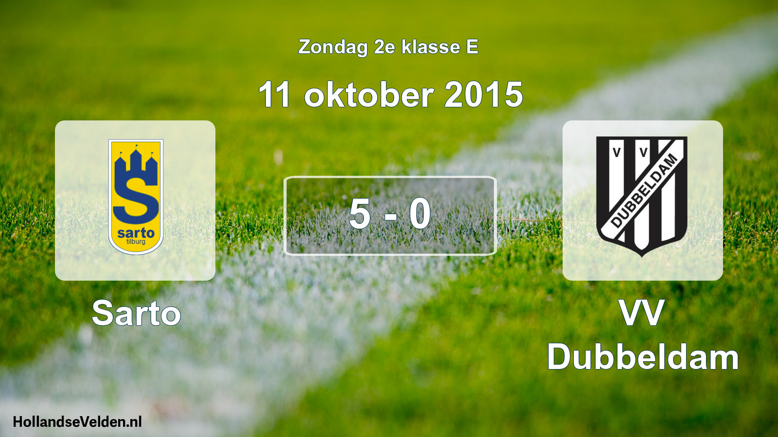 Total number of matches played: Sarto - VV Dubbeldam 5 - 0 (11 October 2015)