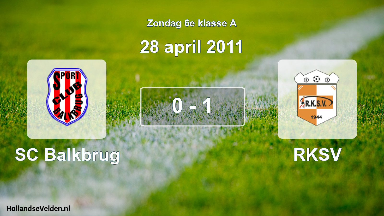 Total number of matches played: SC Balkbrug - RKSV 0 - 1 (28 April 2011)