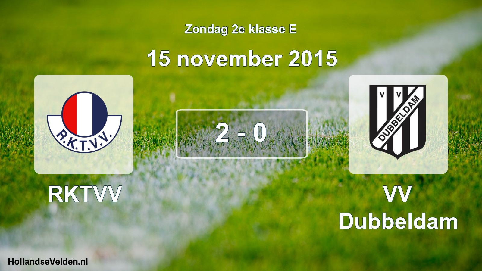 Total number of matches played: RKTVV - VV Dubbeldam 2 - 0 (15 November 2015)