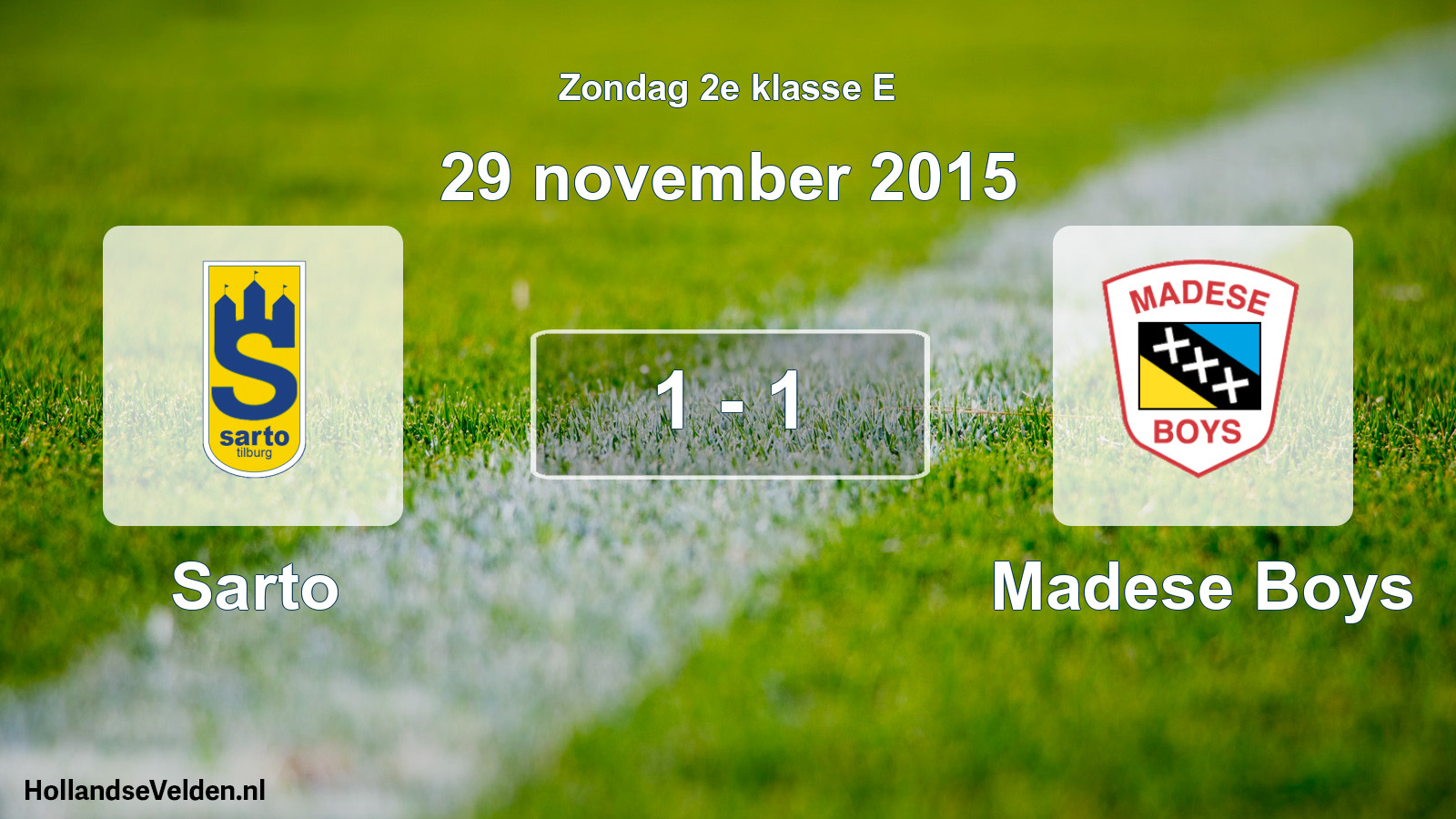 Total number of matches played: Sarto - Madese Boys 1 - 1 (29 November 2015)