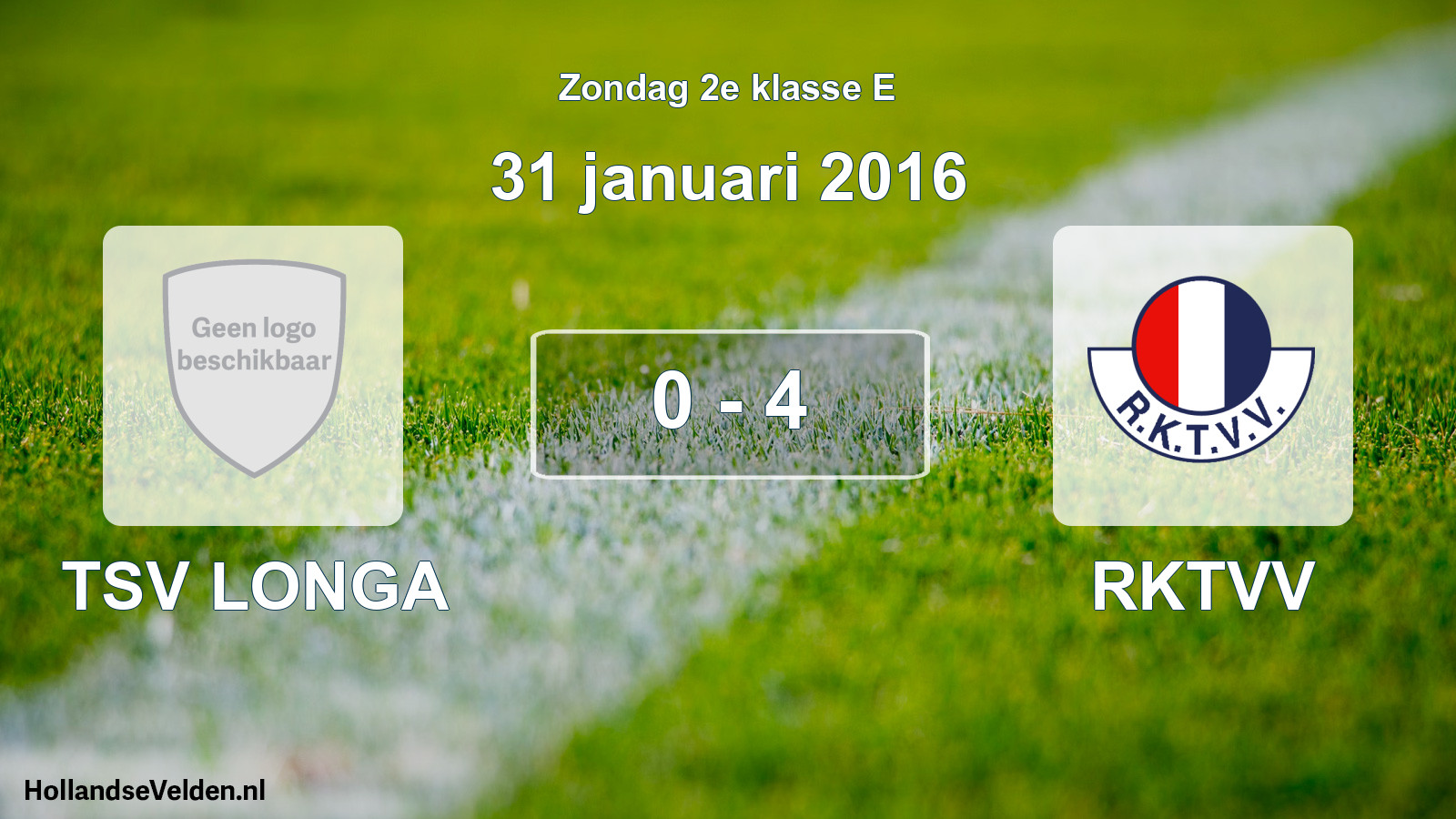 Total number of matches played: TSV LONGA - RKTVV 0 - 4 (31 January 2016)