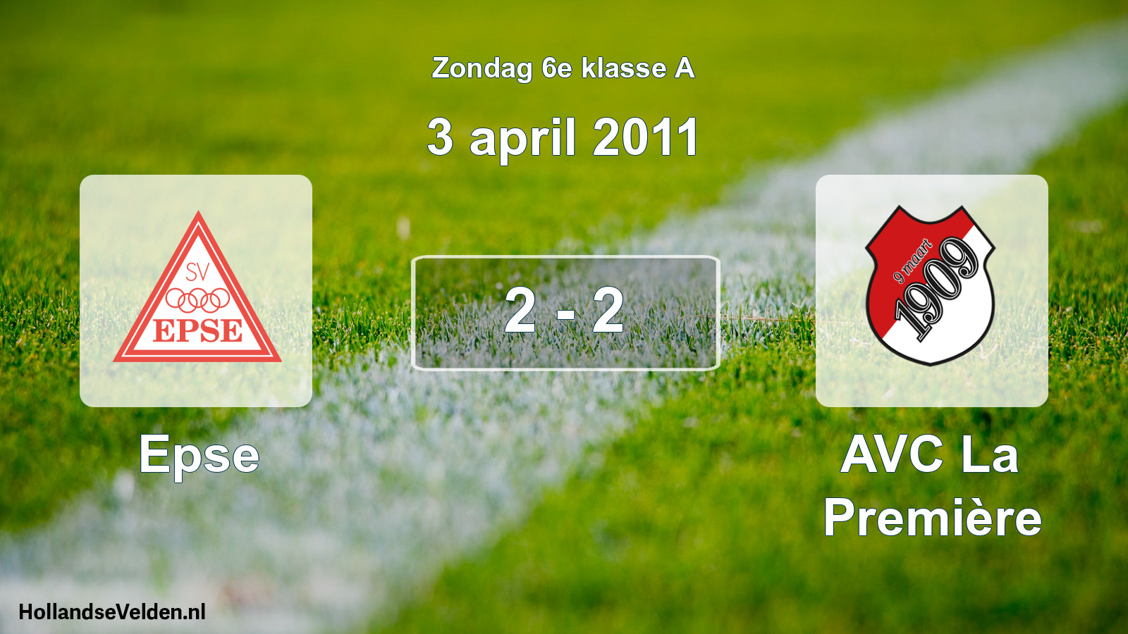 Total number of matches played: Epse - AVC La Première 2 - 2 (3 April 2011)
