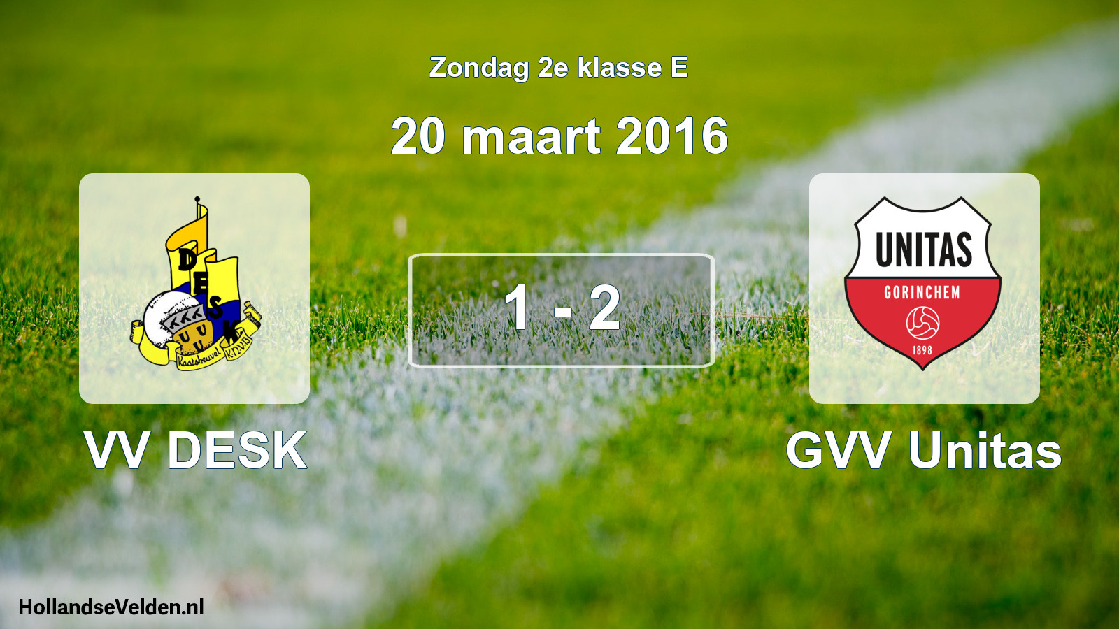 Total number of matches played: VV DESK - GVV Unitas 1 - 2 (20 March 2016)