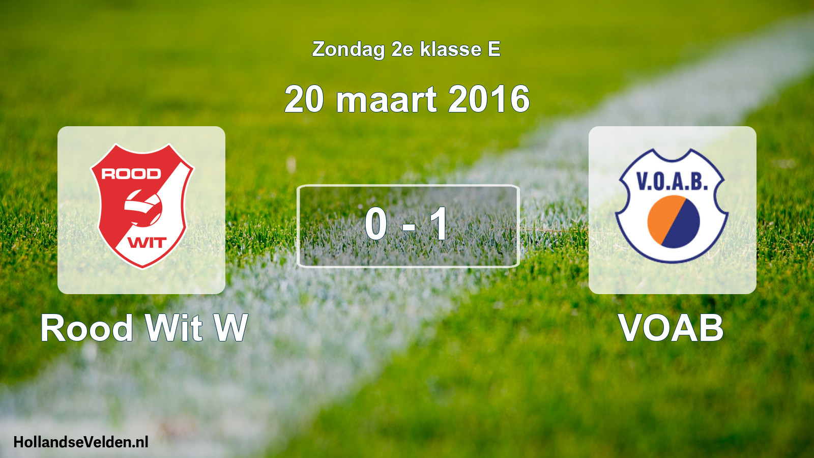 Total number of matches played: Rood Wit W - VOAB 0 - 1 (20 March 2016)