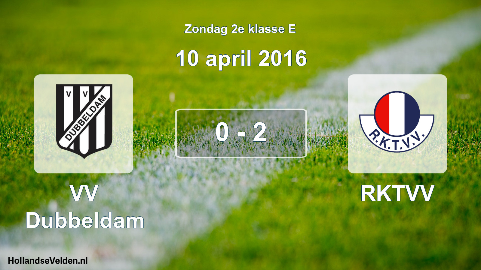 Total number of matches played: VV Dubbeldam - RKTVV 0 - 2 (10 April 2016)