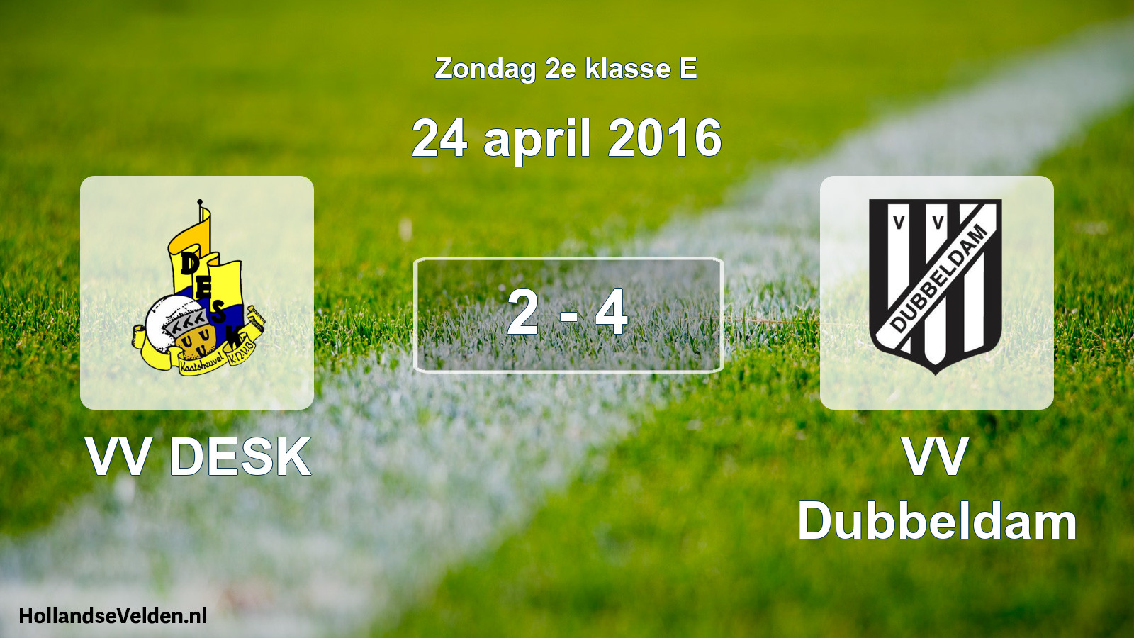 Total number of matches played: VV DESK - VV Dubbeldam 2 - 4 (24 April 2016)