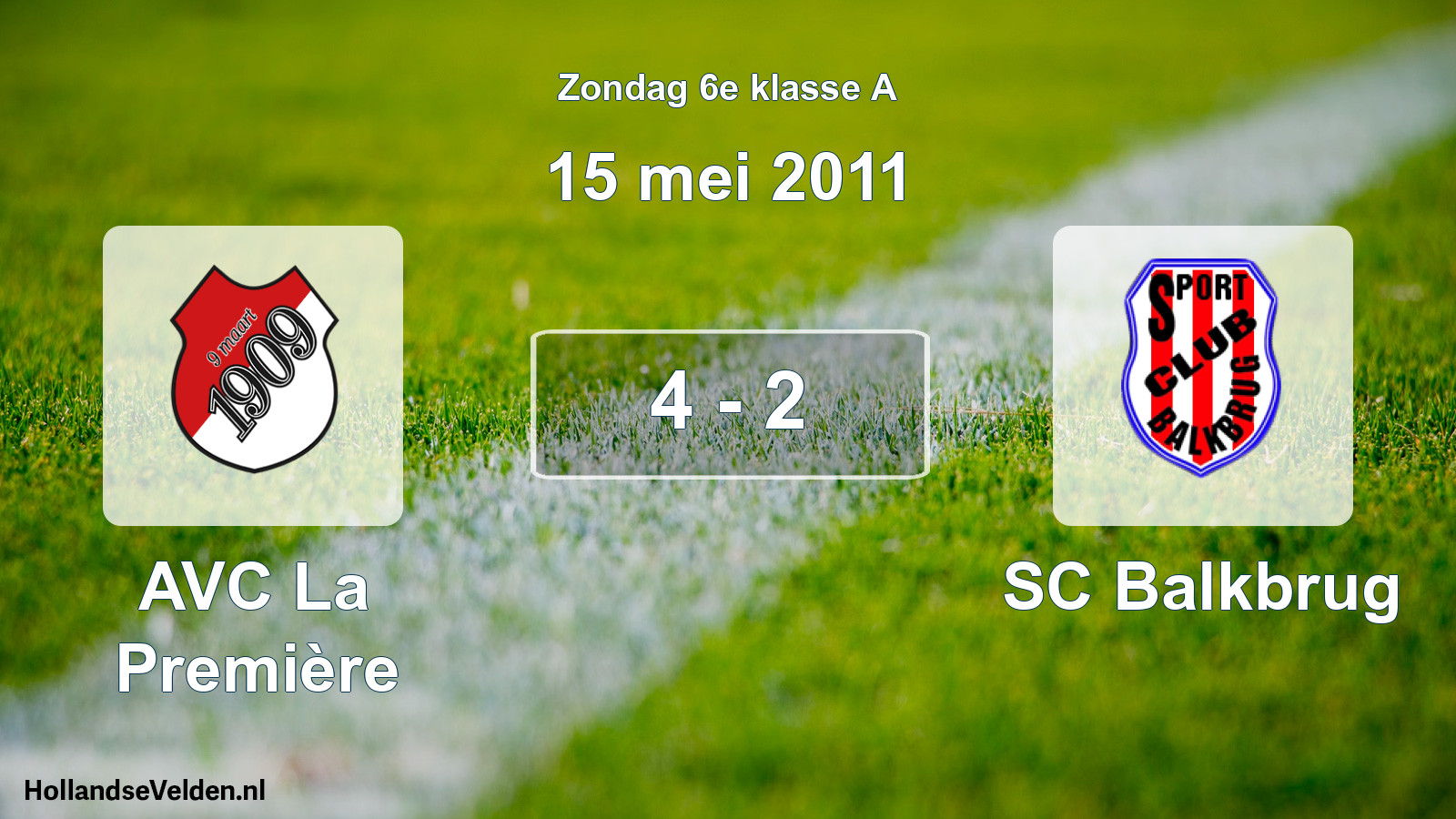 Total number of matches played: AVC La Première - SC Balkbrug 4 - 2 (15 May 2011)