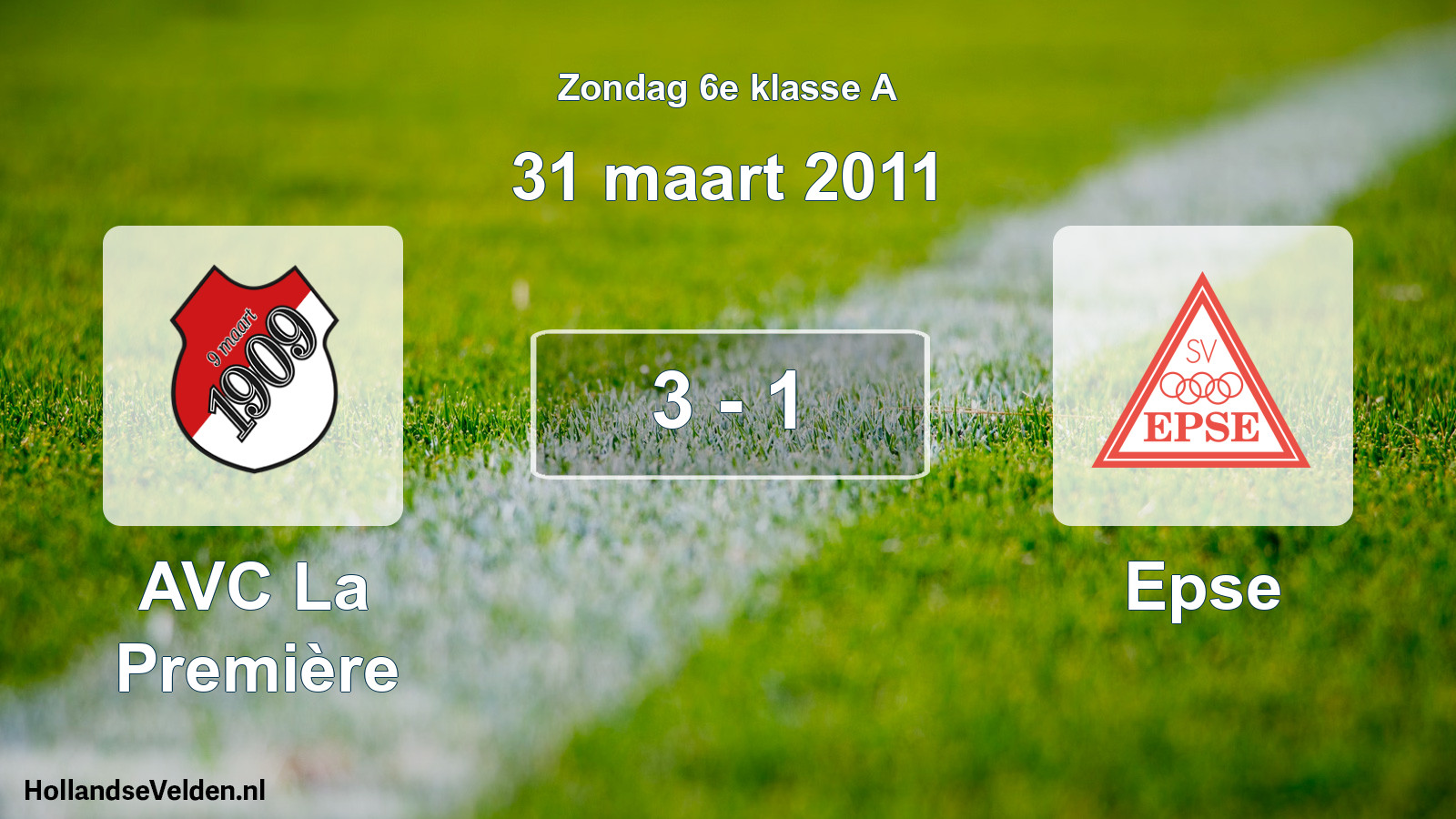 Total number of matches played: AVC La Première - Epse 3 - 1 (31 March 2011)