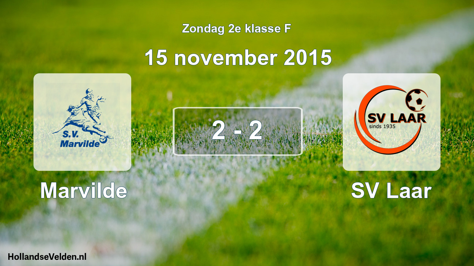 Total number of matches played: Marvilde - SV Laar 2 - 2 (15 November 2015)