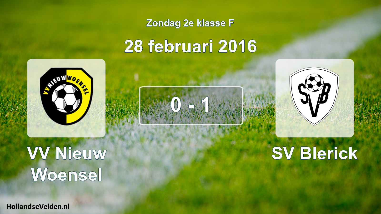 Total number of matches played: VV Nieuw Woensel - SV Blerick 0 - 1 (28 February 2016)