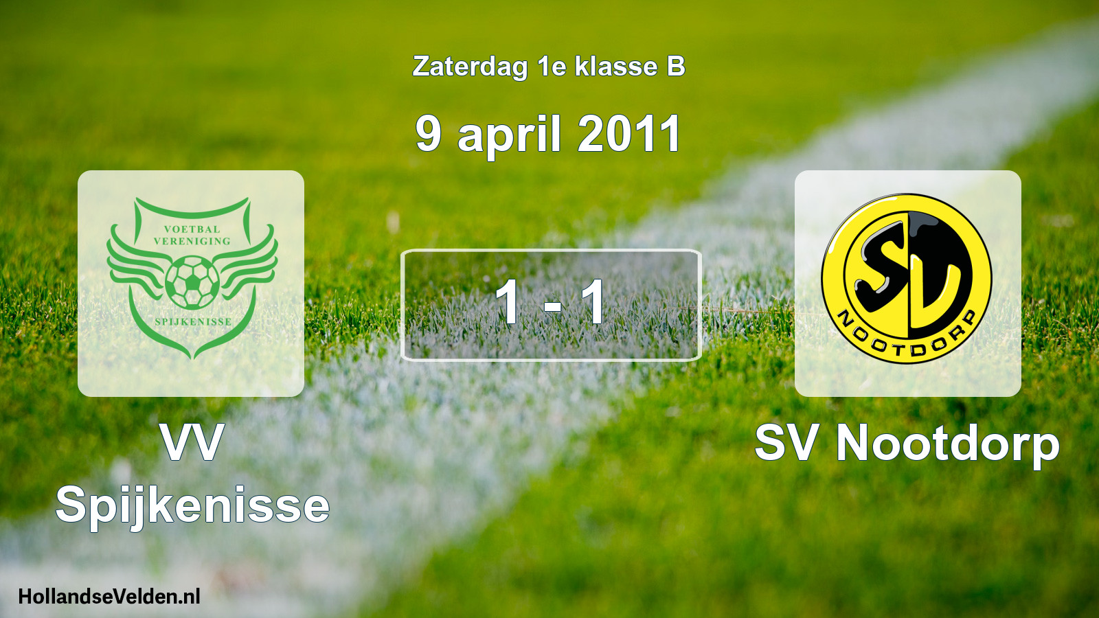 Total number of matches played: VV Spijkenisse - SV Nootdorp 1 - 1 (9 April 2011)