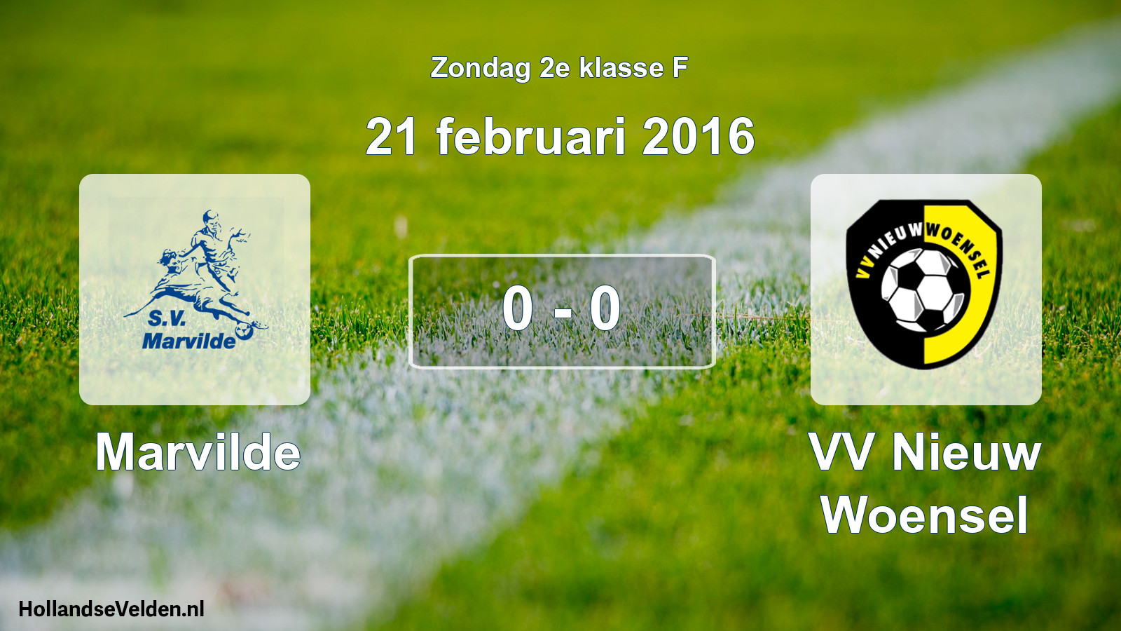Total number of matches played: Marvilde - VV Nieuw Woensel 0 - 0 (21 February 2016)