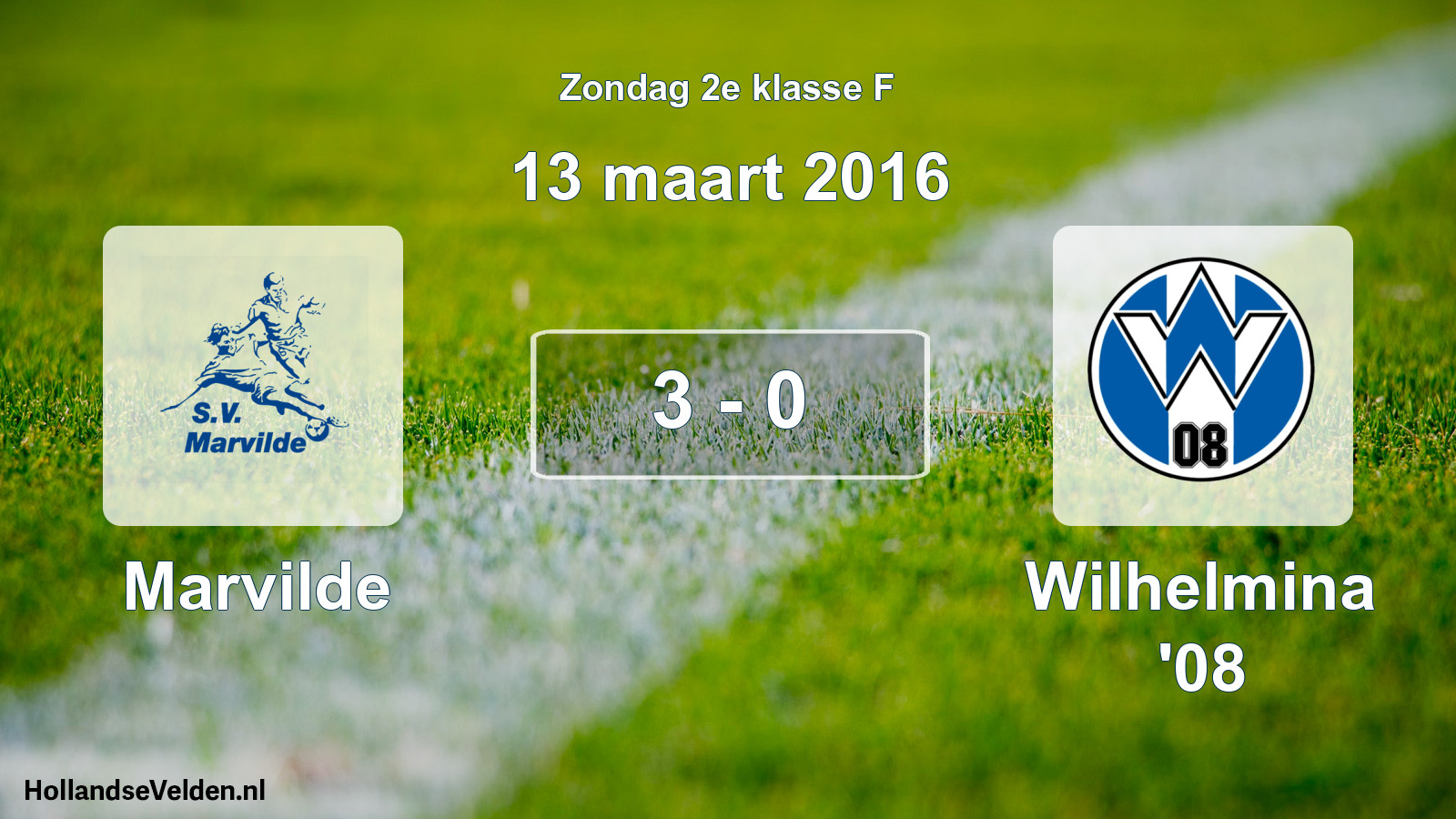 Total number of matches played: Marvilde - Wilhelmina '08 3 - 0 (13 March 2016)