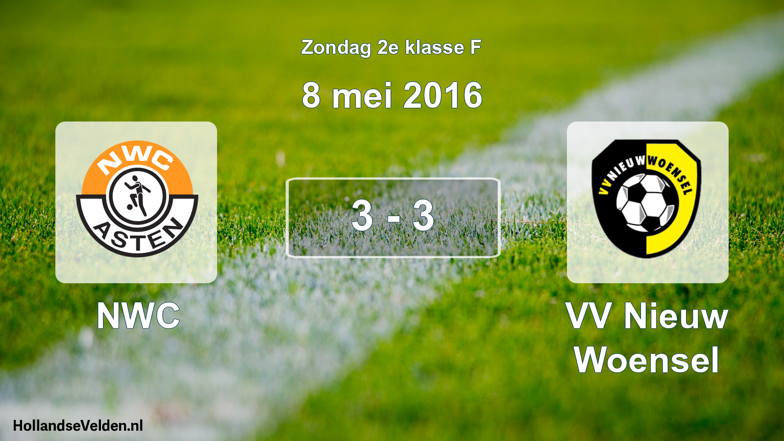 Total number of matches played: NWC - VV Nieuw Woensel 3 - 3 (8 May 2016)