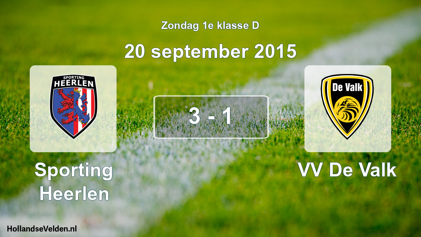 Total number of matches played: Sporting Heerlen - VV De Valk 3 - 1 (20 September 2015)