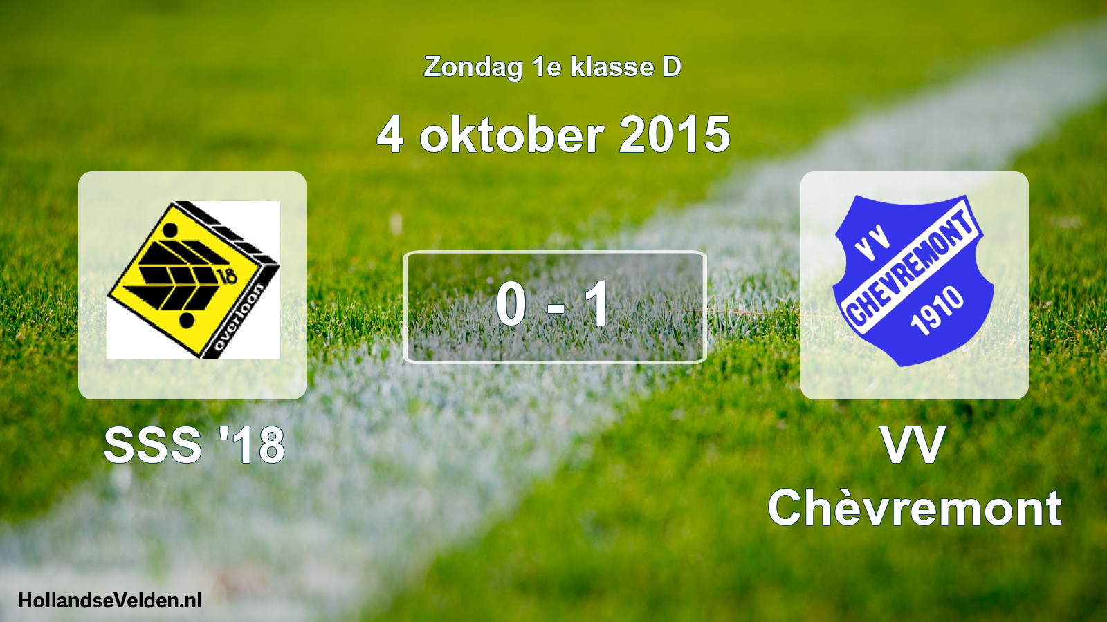 Total number of matches played: SSS '18 - VV Chèvremont 0 - 1 (4 October 2015)