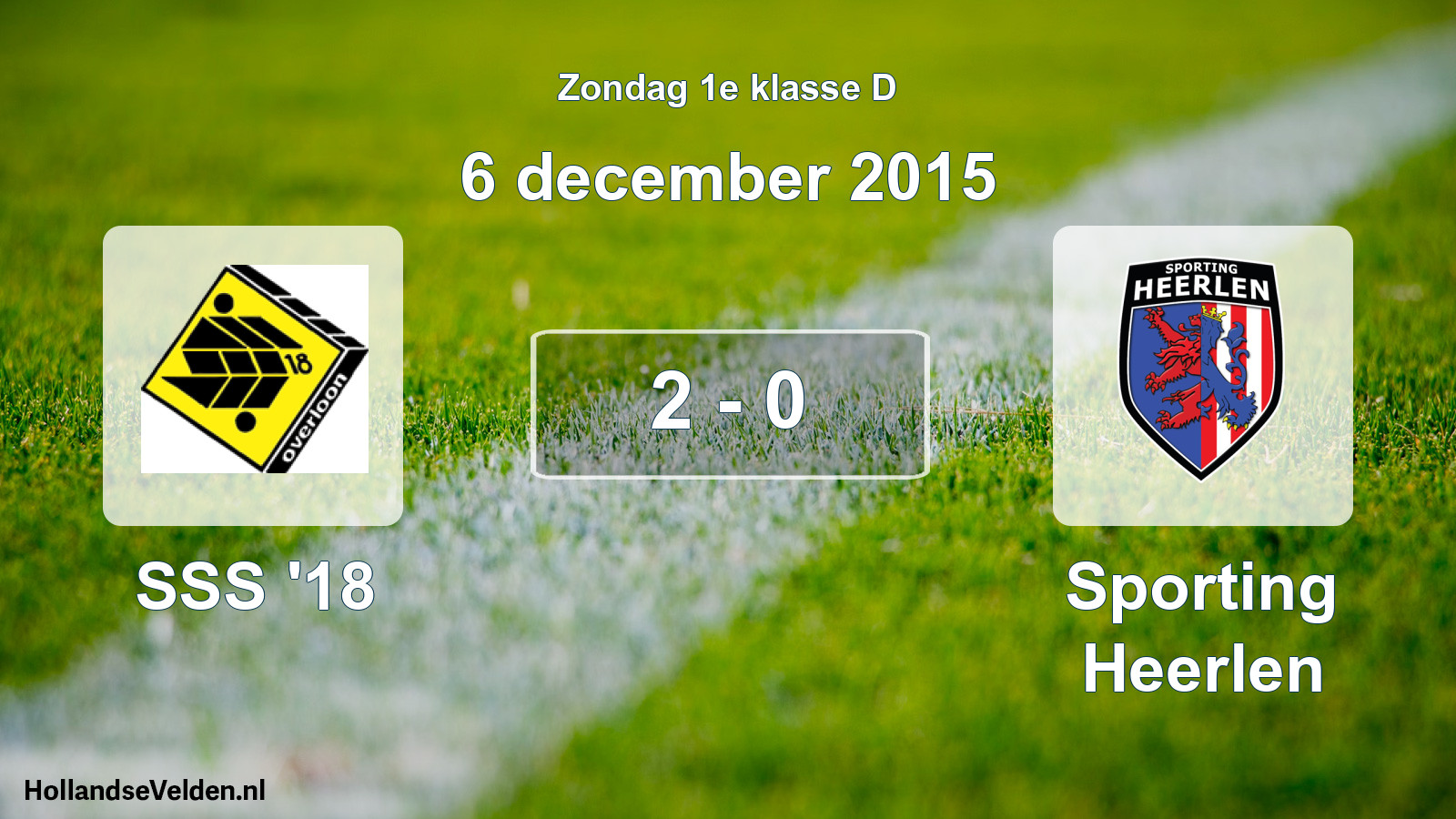 Total number of matches played: SSS '18 - Sporting Heerlen 2 - 0 (6 December 2015)