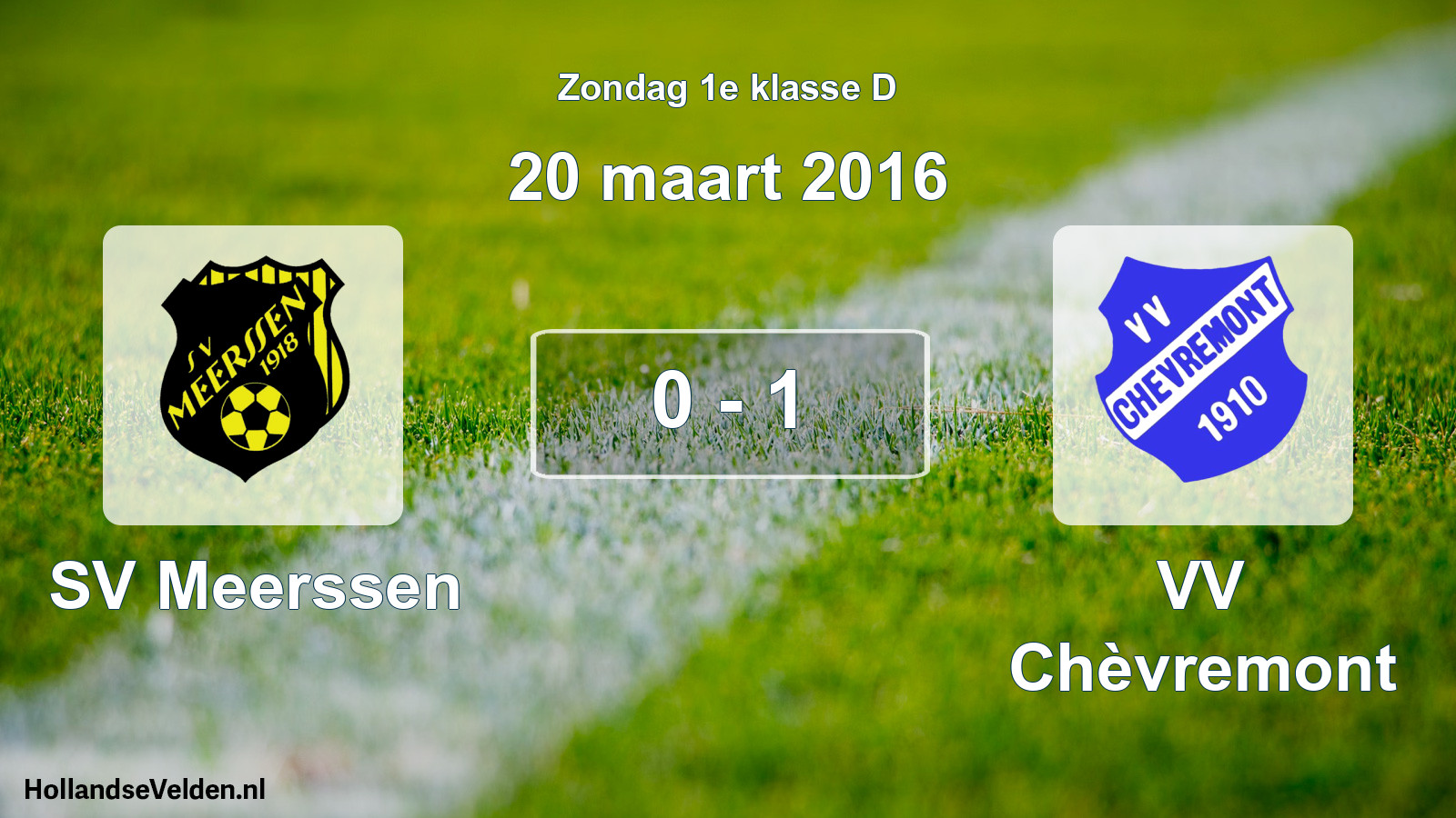Total number of matches played: SV Meerssen - VV Chèvremont 0 - 1 (20 March 2016)