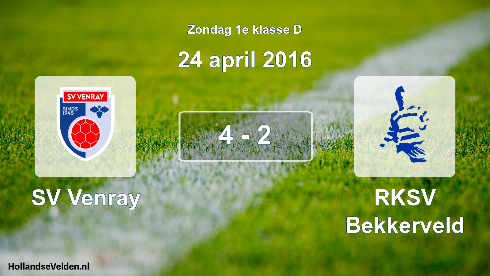 Total number of matches played: SV Venray - RKSV Bekkerveld 4 - 2 (24 April 2016)