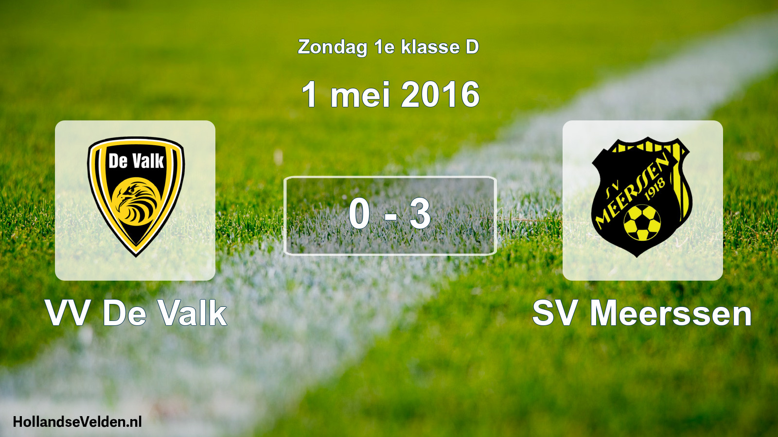 Total number of matches played: VV De Valk - SV Meerssen 0 - 3 (1 May 2016)